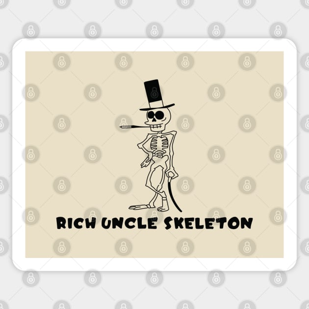 Rich Uncle Skeleton Sticker by saintpetty